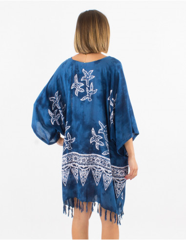 Viscose fringed tunic