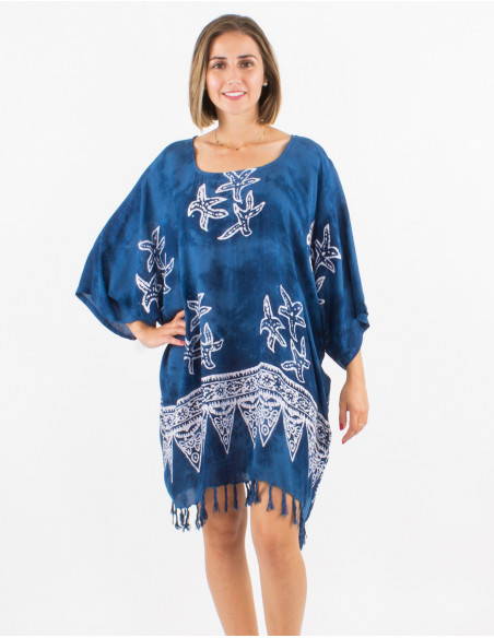 Viscose fringed tunic