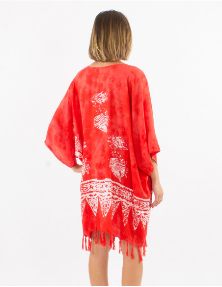 Viscose fringed tunic