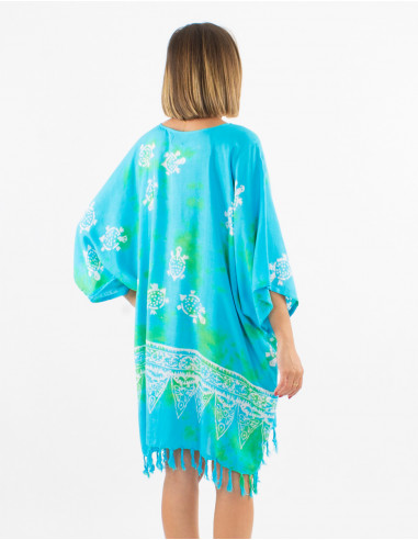 Viscose fringed tunic