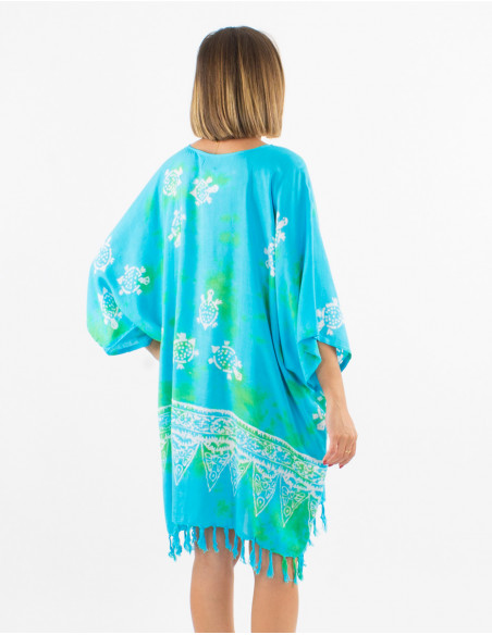 Viscose fringed tunic