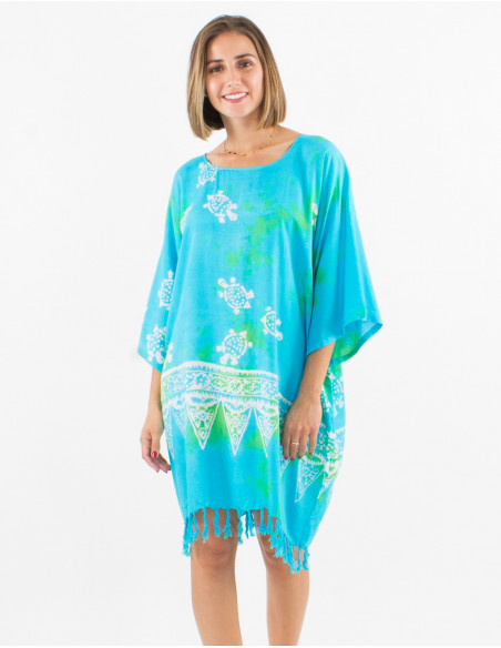 Viscose fringed tunic