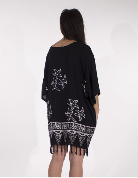 Viscose fringed tunic