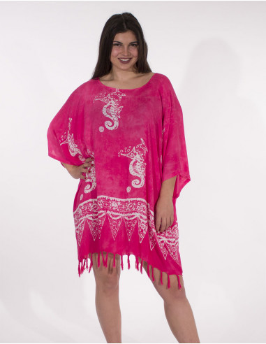 Viscose fringed tunic