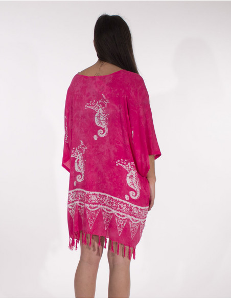 Viscose fringed tunic