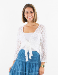 Popcorn polyester knitted jacket 2