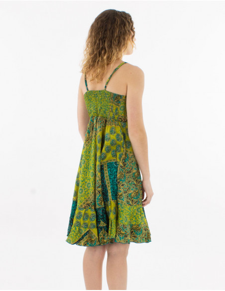 Robe courte polyester imprimé sari