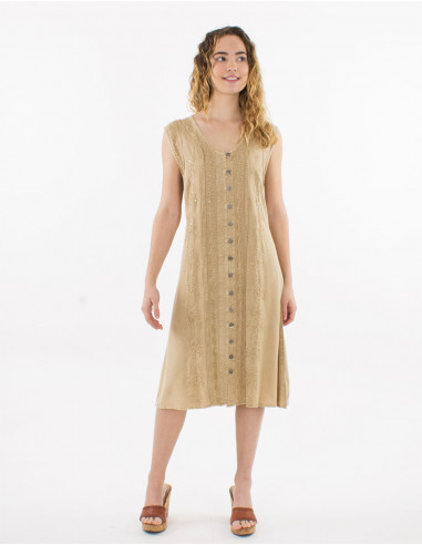 Viscose sw sleeveless buttoned dress