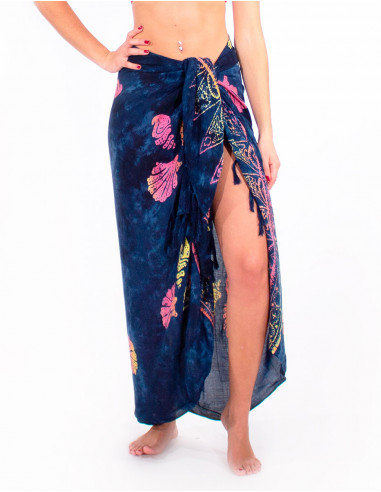 Pack of 10 viscose sarong dp sea pattern