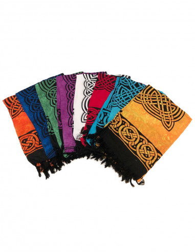 Pack de 10 sarongs viscose franges celtique