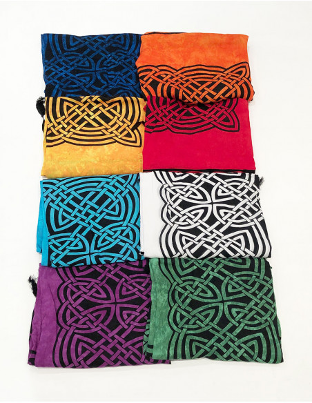 Pack de 10 sarongs viscose franges celtique