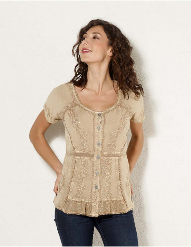 Rayon blouse sw with embroideries