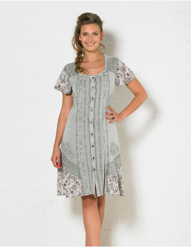 Rayon dress with sleeves