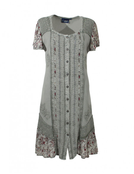 Rayon dress with sleeves