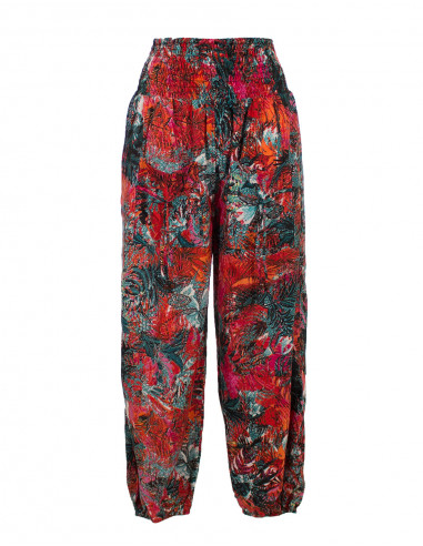 Polyester pant 2 pockets with garden print