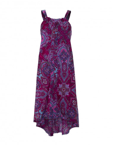 Long polyester dress with istanbul print