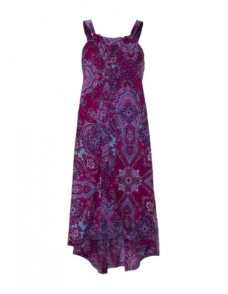 Long polyester dress with istanbul print