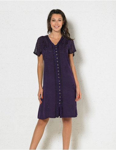 Rayon dress sw with short sleeves