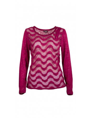 Knitted polyester pullover with long sleeves