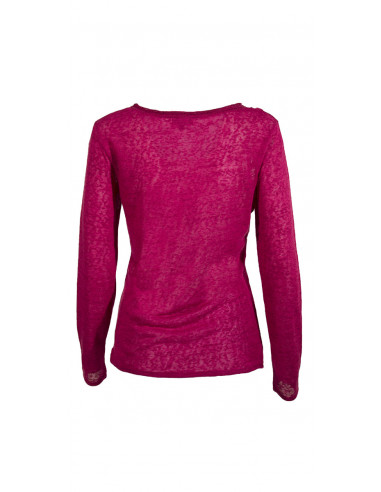 Knitted polyester pullover with long sleeves