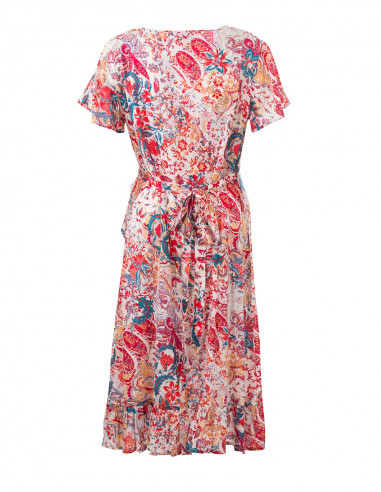 Robe Viscose Manches Courtes Imprime Rom