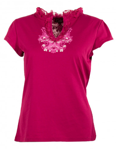 Tee shirt femme encolure V