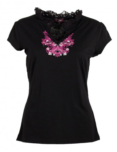 Tee shirt femme encolure V