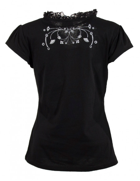 Tee shirt femme encolure V