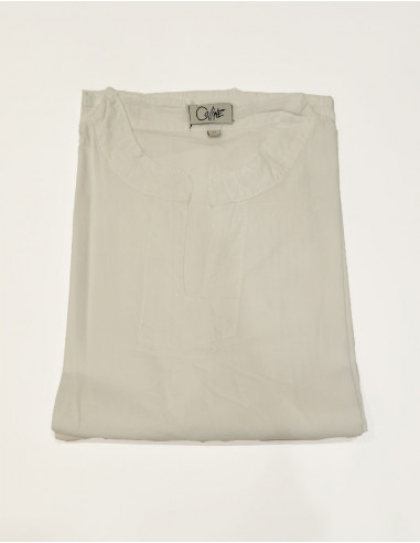 SW light cotton v-neck gent shirt with short sleeves