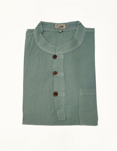 SW light cotton 3 buttons gent shirt with short sleeves