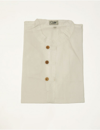 SW light cotton 3 buttons gent shirt with short sleeves