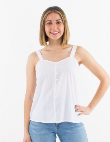 Top viscose unie bretelles