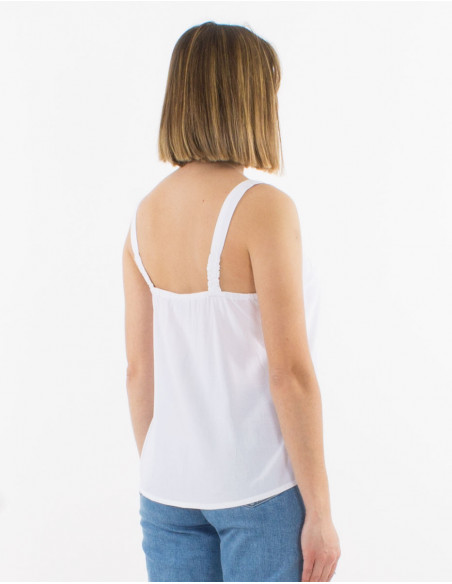 Top viscose unie bretelles