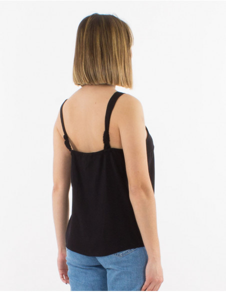 Top viscose unie bretelles