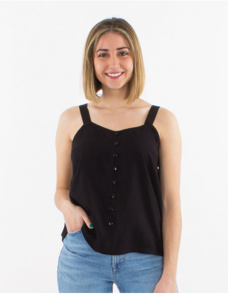 Top viscose unie bretelles