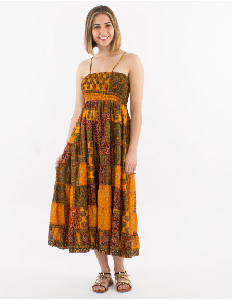 Jupe 2 en 1 polyester imprimé sari