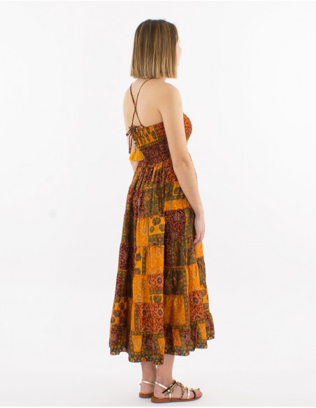 Jupe 2 en 1 polyester imprimé sari