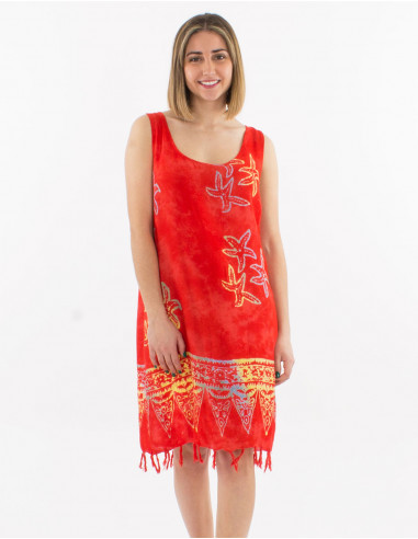 Viscose fringed dress