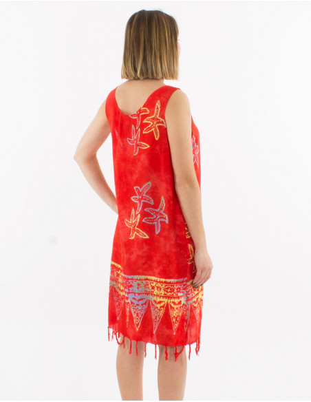 Viscose fringed dress