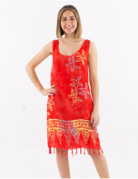Viscose fringed dress
