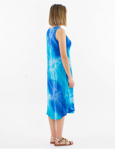 Viscose tie and dye umbrella dress