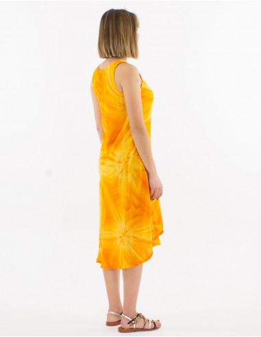 Viscose tie and dye umbrella dress