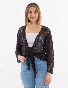 Popcorn polyester knitted jacket 2