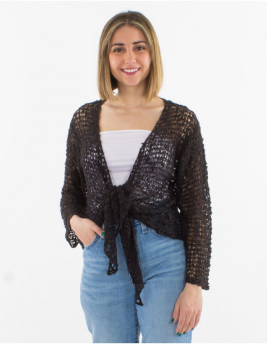 Veste maille polyester filet