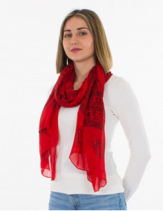 Pack of 10 Benares printed viscose scarf 2