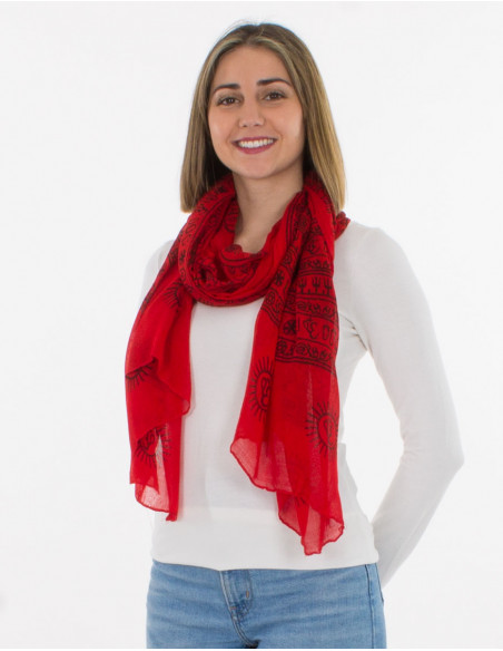 Pack de 10 écharpes Benares viscose imprimée