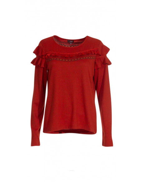 Knitted 95% polyester 5% elastane pullover