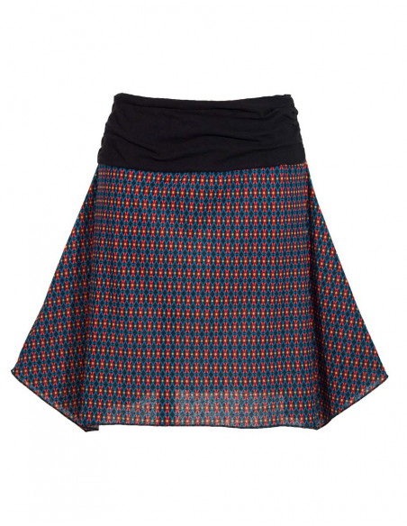 Jupe courte imprimée asymétrique