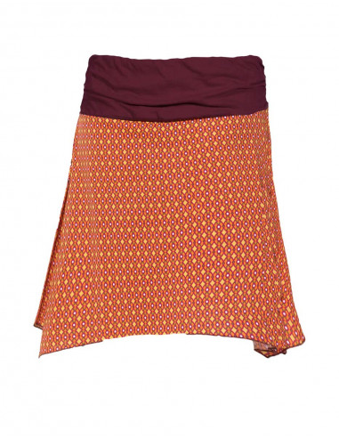 Jupe courte imprimée asymétrique