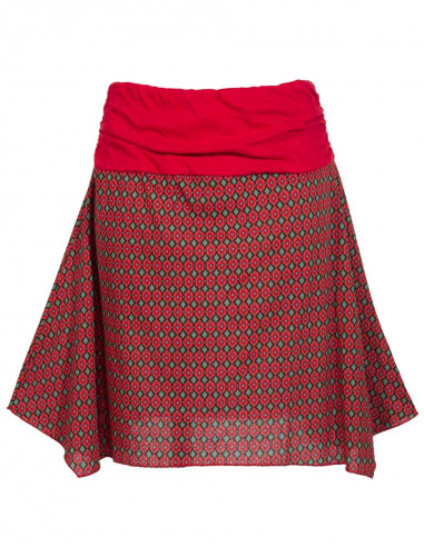 Jupe courte imprimée asymétrique